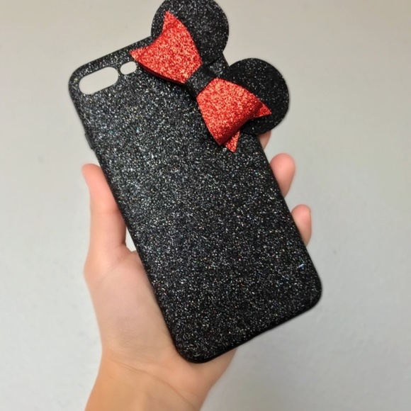 ♡ New Minnie Mouse Black Glitter iPhone Case - Picture 5 of 6